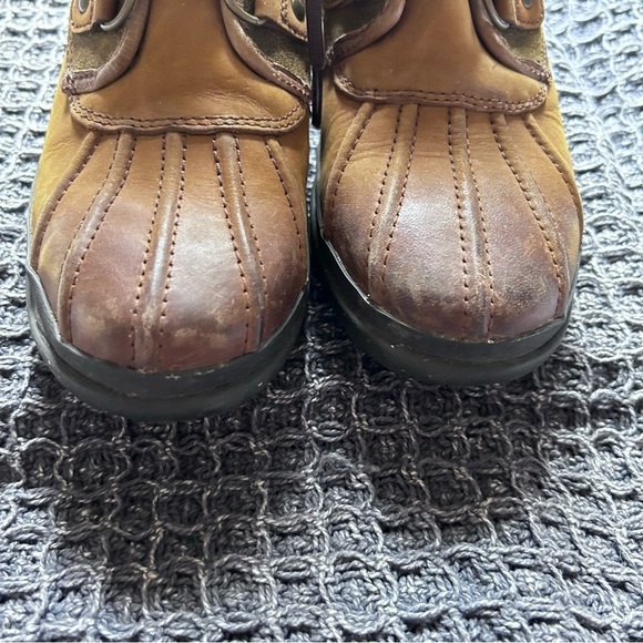 Ugg Tan Leather Cecile Fleece Lined Waterproof Lace Up Duck Boots Size 6 - Picture 9 of 15